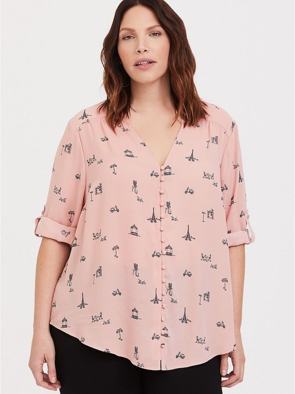 NWT Torrid Harper Georgette 3/4 Sleeve Blouse- Size 4X